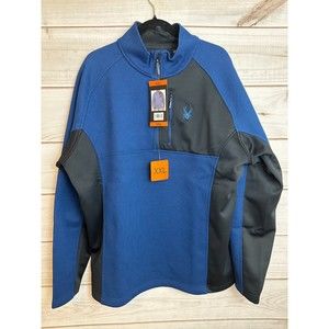 Men's Spyder Half Zip Blue Jacket, Size XXL NWT